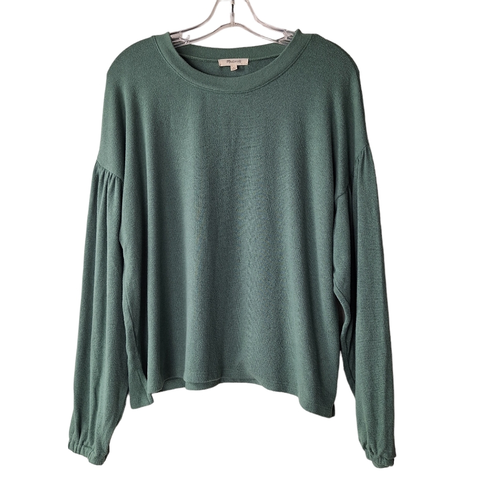 Madewell‎ Medium Green Dreamiest Knit Crew-Neck Relaxed Fit Long-Sleeve Tee